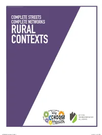 Complete Streets Complete Networks Rural Contexts