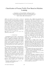 Learning Classification of Freenet Traffic Flow Based on Machine