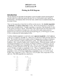 PHYSICS 1311 Lab Exercise #9 Plotting the H-R Diagram