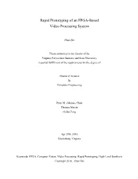 Rapid Prototyping of an FPGA-Based Video Processing System