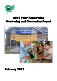 2016 Voter Registration Monitoring and Observation Report February