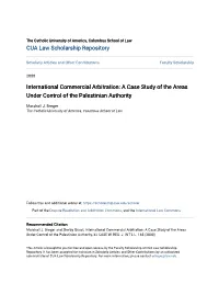 A Case Study of the Areas Under Control of the Palestinian Authority