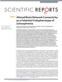 Altered Brain Network Connectivity As a Potential Endophenotype Of