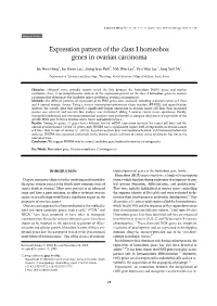 Expression Pattern of the Class I Homeobox Genes in Ovarian Carcinoma