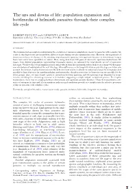 Population Expansion and Bottlenecks of Helminth Parasites Through Their Complex Life Cycle