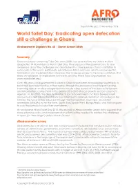 World Toilet Day: Eradicating Open Defecation Still a Challenge in Ghana