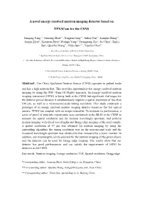 A Novel Energy Resolved Neutron Imaging Detector Based On