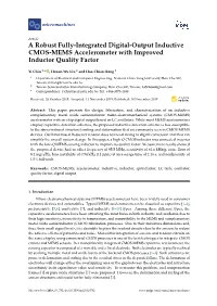 A Robust Fully-Integrated Digital-Output Inductive CMOS-MEMS Accelerometer with Improved Inductor Quality Factor