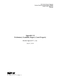 Appendix J-4 Preliminary Feasibility Report, Canal Property