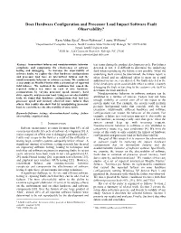 Does Hardware Configuration and Processor Load Impact Software Fault Observability?