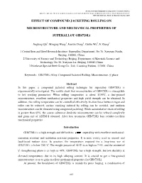 Effect of Compound Jacketing Rolling on Microstructure and Mechanical