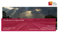 Introduction to Ruby on Rails