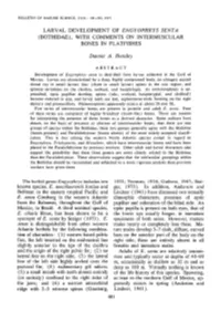 Larval Development of &lt;I&gt;Engyophrys Senta&lt;/I&gt; (Bothidae