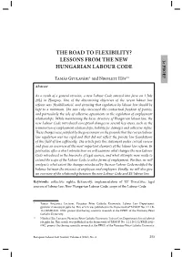 The Road to Flexibility? Lessons from the New