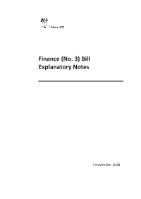 Finance (No. 3) Bill Explanatory Notes