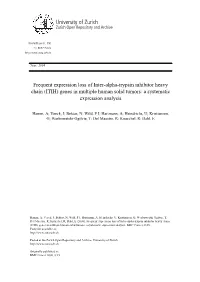 Frequent Expression Loss of Inter-Alpha-Trypsin Inhibitor Heavy Chain (ITIH) Genes in Multiple Human Solid Tumors: a Systematic Expression Analysis