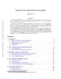 Separators in Region Intersection Graphs