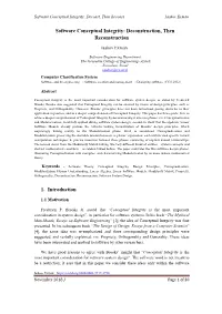 Software Conceptual Integrity: Deconstruction, Then Reconstruction