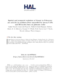 Spatial and Temporal Evolution of Liassic to Paleocene Arc Activity In