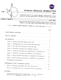 Antartic Meterorite Newsletter Volume 9