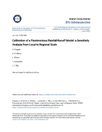 Calibration of a Parsimonious Rainfall-Runoff Model: a Sensitivity Analysis from Local to Regional Scale