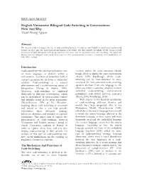English-Vietnamese Bilingual Code-Switching in Conversations: How and Why Thanh Phuong Nguyen
