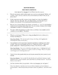 GROWTH MINDSET DISCUSSION QUESTIONS (Taken/Adpated from Mindset by Carol Dweck and Other Sources) 1
