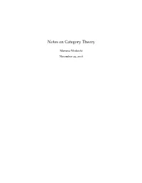 Notes on Category Theory