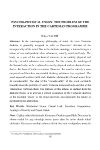 Psycho-Physical Union: the Problem of the Interaction in the Cartesian Programme