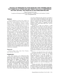 The Role of Pressure Solution Seam and Joint Assemblages In