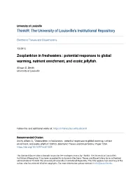 Zooplankton in Freshwaters : Potential Responses to Global Warming, Nutrient Enrichment, and Exotic Jellyfish