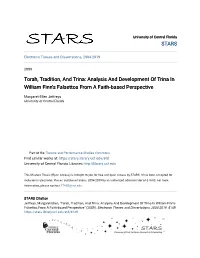 Analysis and Development of Trina in William Finn's Falsettos from a Faith-Based Perspective