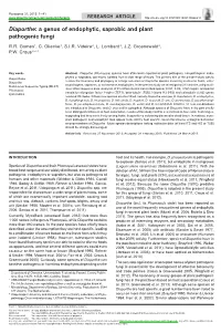 Diaporthe&lt;/I&gt;: a Genus of Endophytic, Saprobic and Plant Pathogenic Fungi