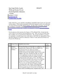 Draft Summary Table of Wild & Scenic Rivers