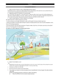 Ecosystem Learning Sheet Solution 4 1. Why Are Nutrient Cycles In