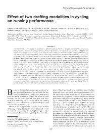Effect of Two Drafting Modalities in Cycling on Running Performance