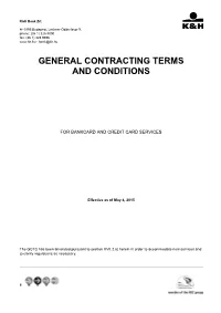 General Contracting Terms and Conditions