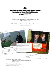 Mark Gatiss and Steven Moffat's Great Game of Fandom: Investigating The