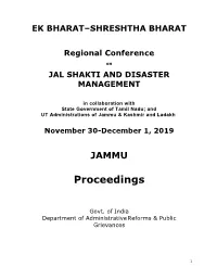 Proceedings of the Regional Conference on JAL SHAKTI AND