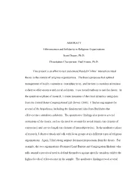 ABSTRACT Effervescence and Solidarity in Religious