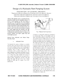 Design of a Hydraulic Ram Pumping System