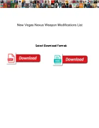 New Vegas Nexus Weapon Modifications List
