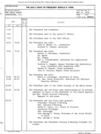 President's Daily Diary Collection (Box 82) at the Gerald R