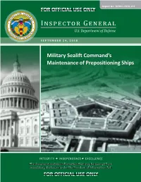 Report No. DODIG-2018-151 Military Sealift Command's Maintenance Of