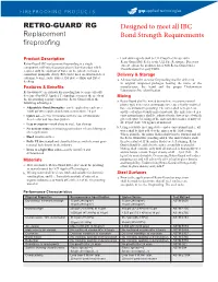 RETRO-GUARD® RG Replacement Fireproofing Designed to Meet All
