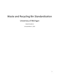 Waste and Recycling Bin Standardization