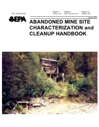 ABANDONED MINE SITE CHARACTERIZATION and CLEANUP HANDBOOK Reply to Attn Of: ECL-117