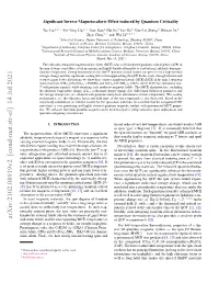 Arxiv:2102.08919V2 [Cond-Mat.Str-El] 14 Jul 2021 Molecular ﬁelds) and the Corresponding MCE, Temperature Or of QCP in Experiments [20]
