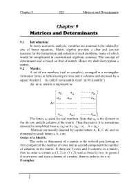 Chapter 9 Matrices and Determinants
