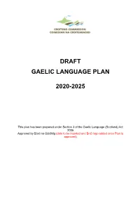 Draft Gaelic Language Plan 2020-2025
